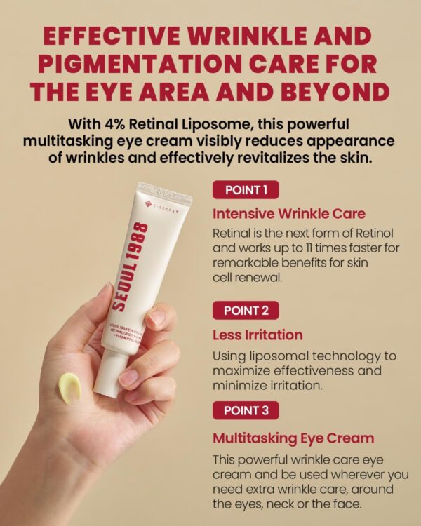 KSECRET SEOUL 1988 – Eye Cream | كريم العيون بالريتينال والفول المخمّر - Image 6