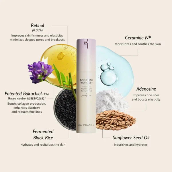 Haruharu Wonder – Black Rice Night Knight Retinol Serum | سيروم الريتينول الليلي بخلاصة الأرز الأسود - Image 2