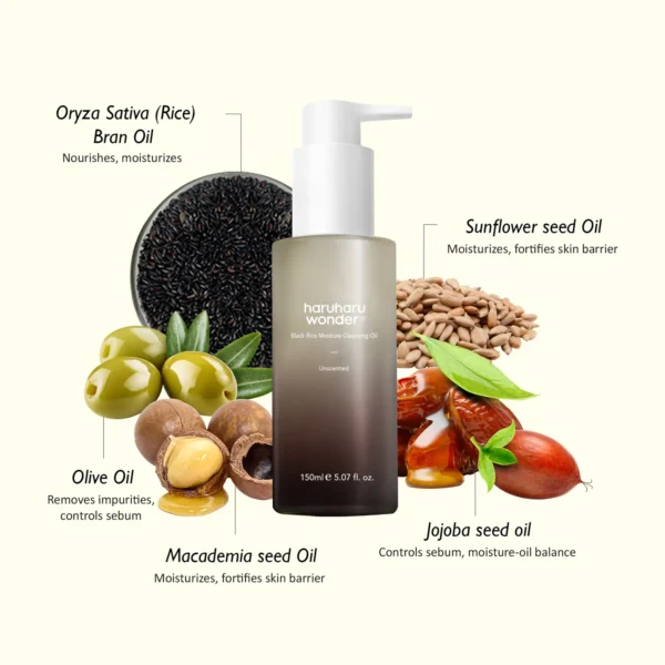 Haruharu Wonder – Black Rice Moisture Cleansing Oil | زيت تنظيف الأرز الأسود - Image 3