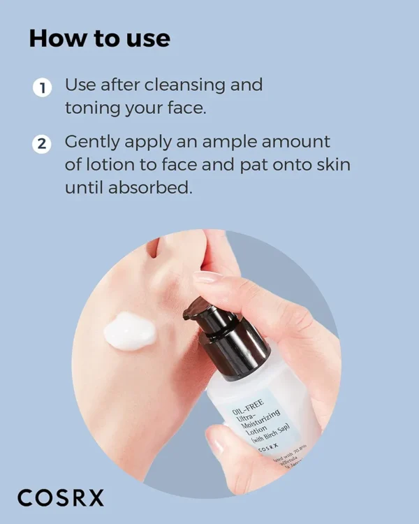 COSRX – كريم الترطيب الفائق الخالي من الزيوت | Oil-Free Ultra Moisturizing Lotion – 100 مل - Image 8
