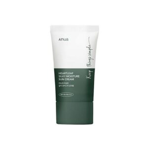 واقي شمس Anua Heartleaf Silky Moisture بخلاصة أوراق القلب - SPF50+ PA++++