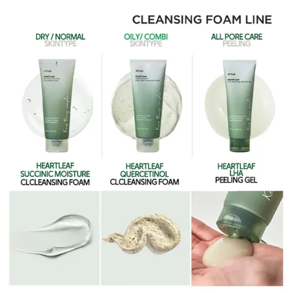 ANUA - Heartleaf Succinic Moisture Cleansing Foam | غسول جل مرطب ومنظف بعمق بخلاصة أوراق القلب – 150مل - Image 8