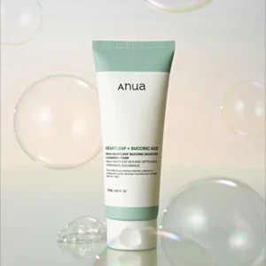 غسول ANUA Heartleaf Succinic Foam لتنظيف البشرة الحساسة والدهنية بتركيبة جل خفيفة وفعالة