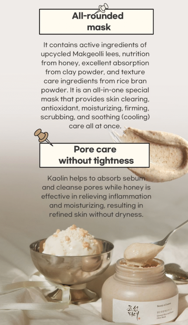 Beauty of Joseon – Rice Extract & Honey Mask – قناع الأرز والعسل لتوهج البشرة - Image 4