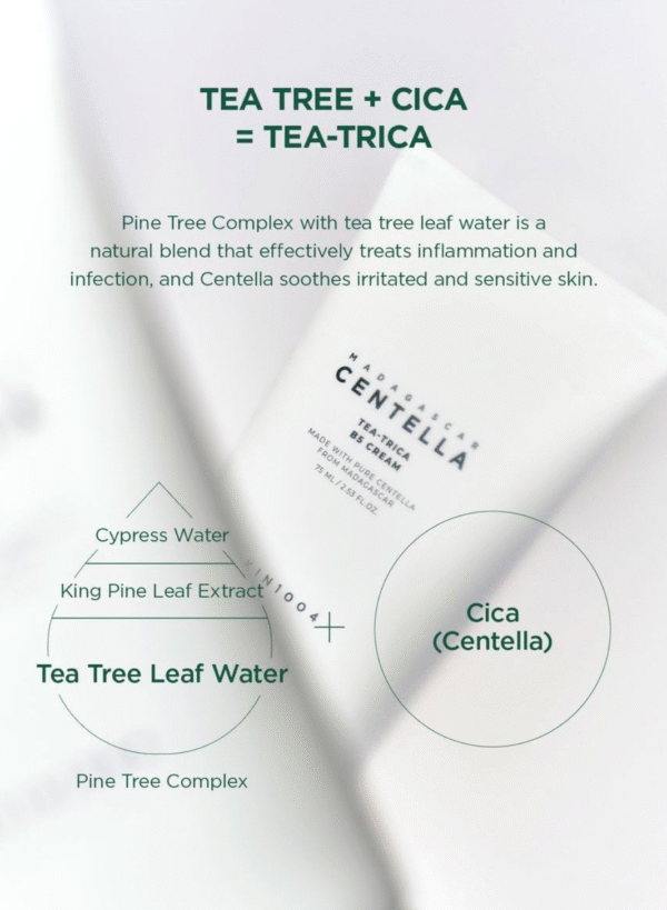 Tea-Trica B5 Cream – كريم الجل المهدئ بشجرة الشاي وفيتامين B5 (75ml) - Image 5