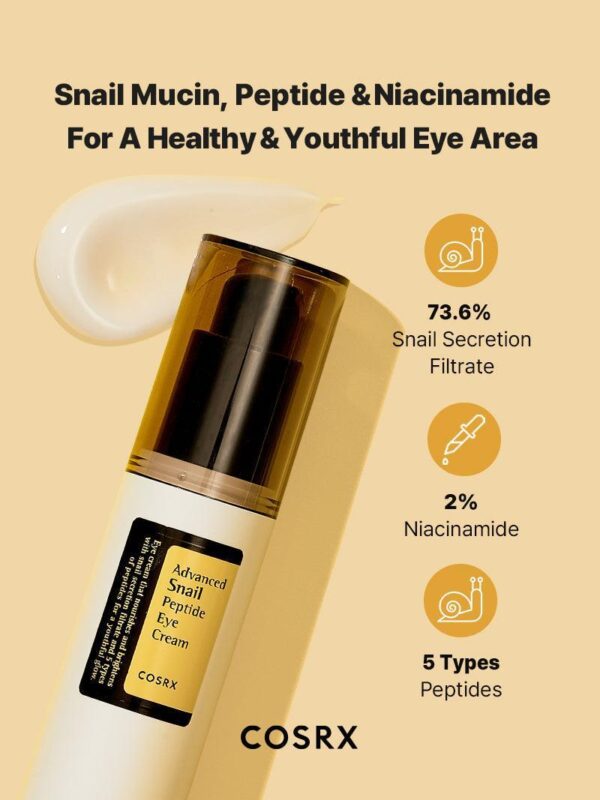 COSRX Advanced Snail Peptide Eye Cream | كريم العين بالحلزون والبيبتيد من كوزركس – 25 مل - Image 2