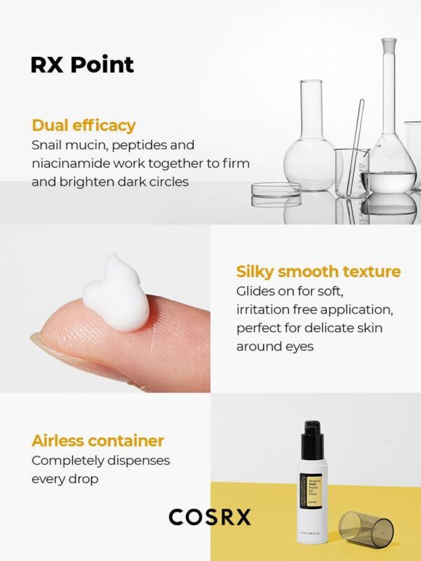 COSRX Advanced Snail Peptide Eye Cream | كريم العين بالحلزون والبيبتيد من كوزركس – 25 مل - Image 8