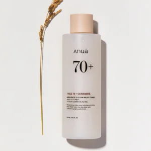تونر ANUA Rice 70 Glow Milky لترطيب وتفتيح البشرة بتركيبة حليبية لطيفة – 250مل