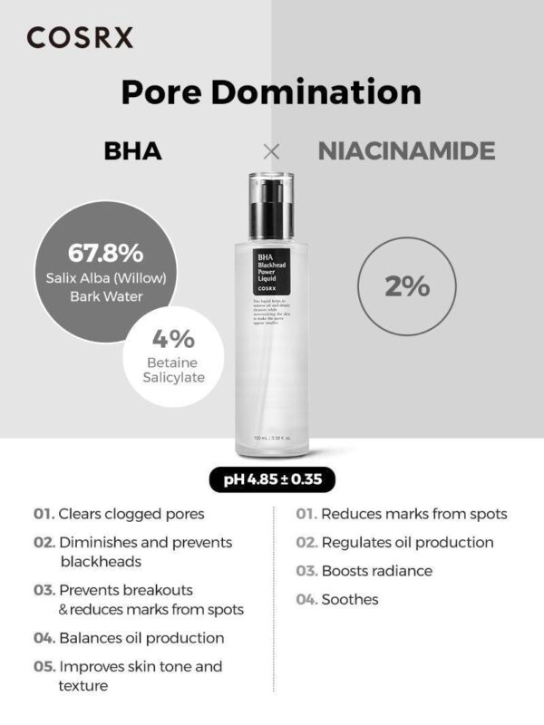 COSRX – سائل مقشر لعلاج الرؤوس السوداء BHA Blackhead Power Liquid – 100 مل - Image 4