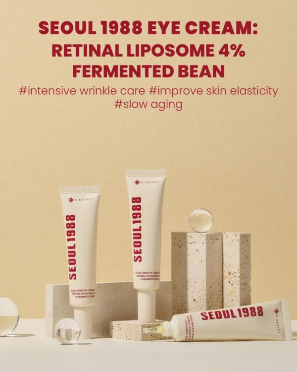 KSECRET SEOUL 1988 – Eye Cream | كريم العيون بالريتينال والفول المخمّر - Image 3