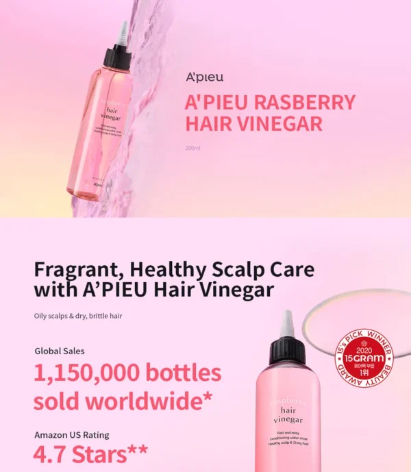 A'PIEU - Raspberry Hair Vinegar - Image 2
