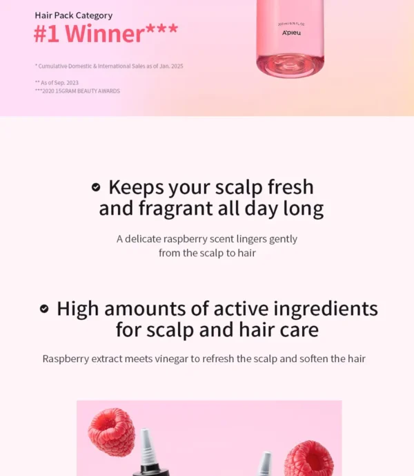 A'PIEU - Raspberry Hair Vinegar - Image 3