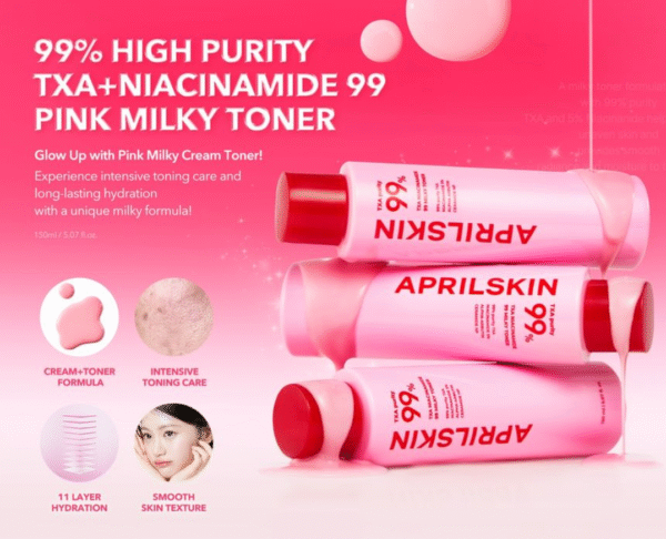 APRILSKIN – TXA Niacinamide 99 Milky Toner 150ml - Image 4