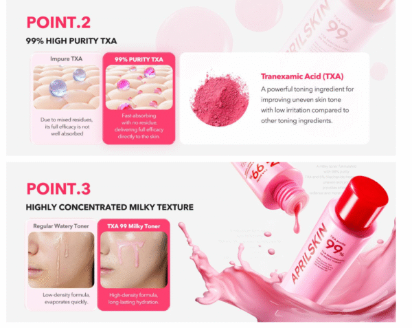 APRILSKIN – TXA Niacinamide 99 Milky Toner 150ml - Image 5