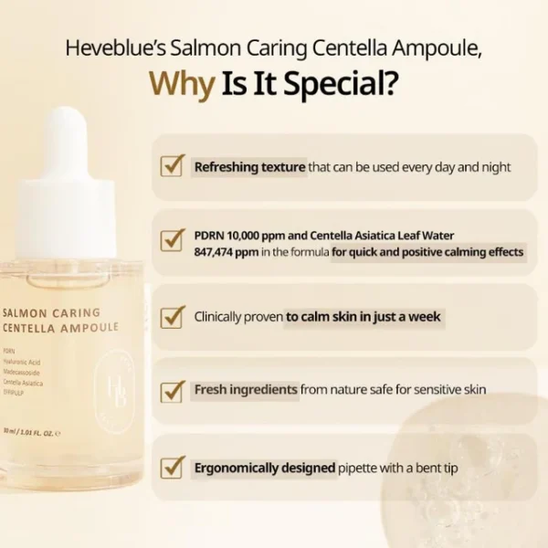 HEVEBLUE - Salmon Caring Centella Ampoule، - Image 4