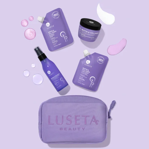 luseta turn up the volumeBiotin & Collagen Jet-Set Hair Strengthen Kit – مجموعة شعر للسفر (4 قطع) - Image 2