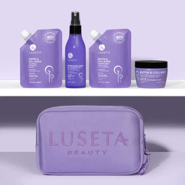 luseta turn up the volumeBiotin & Collagen Jet-Set Hair Strengthen Kit – مجموعة شعر للسفر (4 قطع) - Image 3