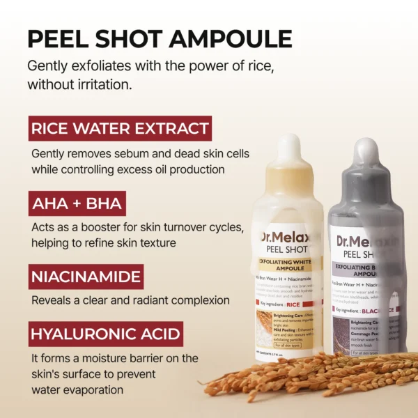 Dr. Melaxin White Rice Ampoule & Black Rice Ampoule - Image 2