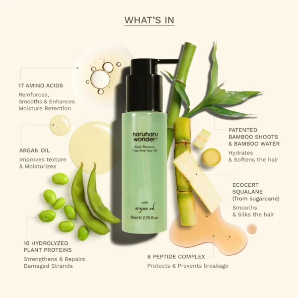 Haruharu Wonder - Black Bamboo Frizz-Free Hair Oil - Image 4